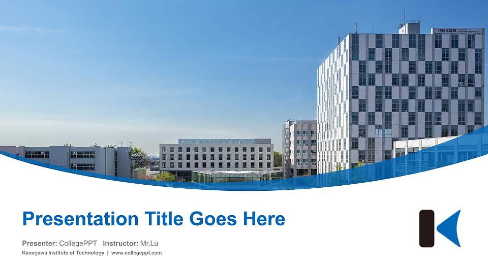 Kanagawa Institute of Technology Course/Courseware Creation PPT Template16:9 ratio PPT effect preview image