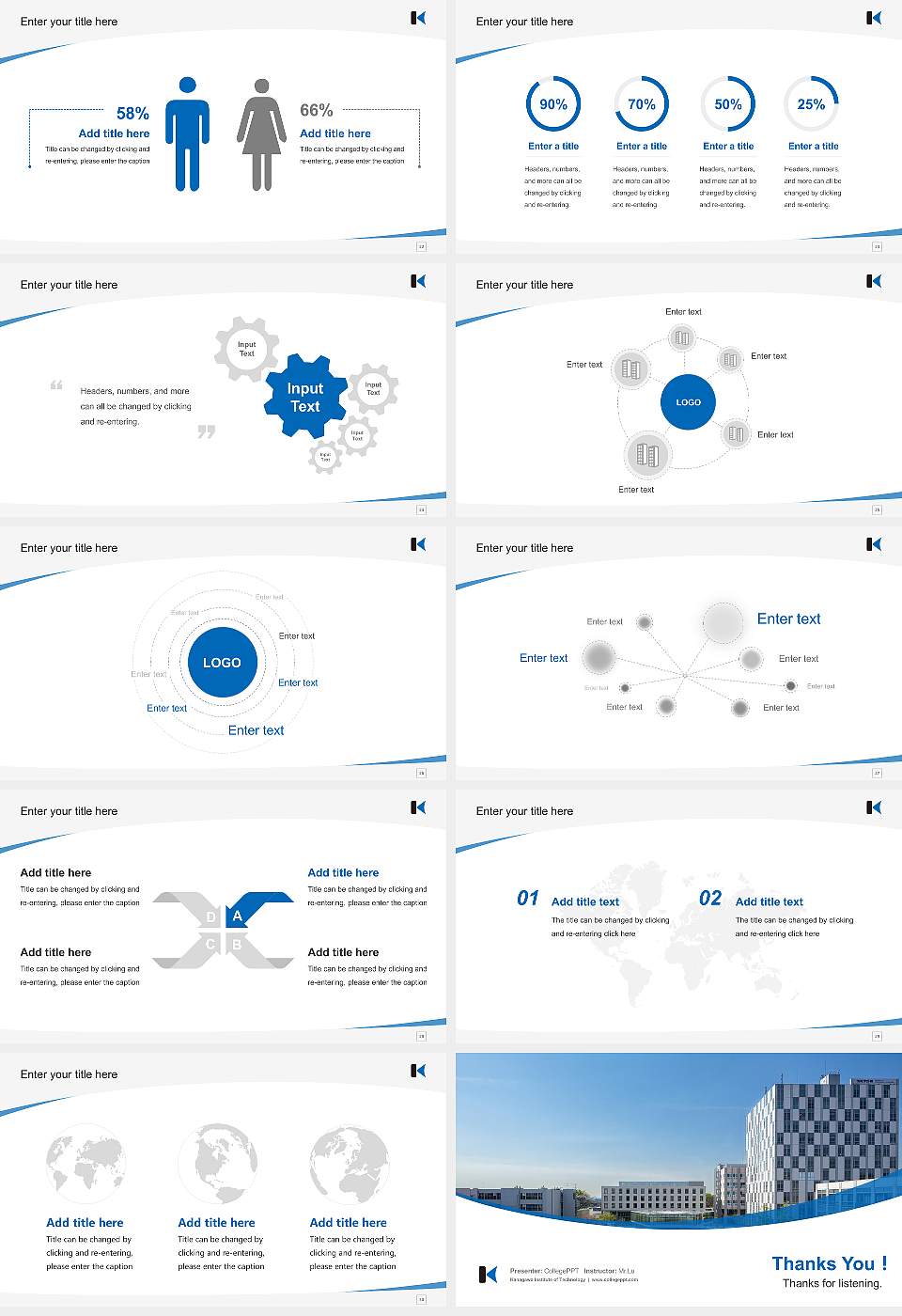 Kanagawa Institute of Technology Course/Courseware Creation PPT Template16:9 ratio PPT effect preview image4