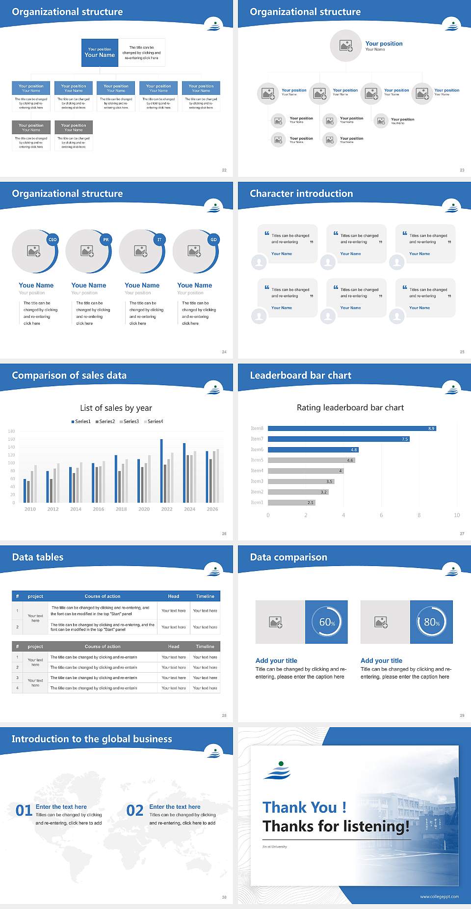 Jin-ai University Academic Presentation/Research Findings Report PPT Template4:3 ratio PPT effect preview image4