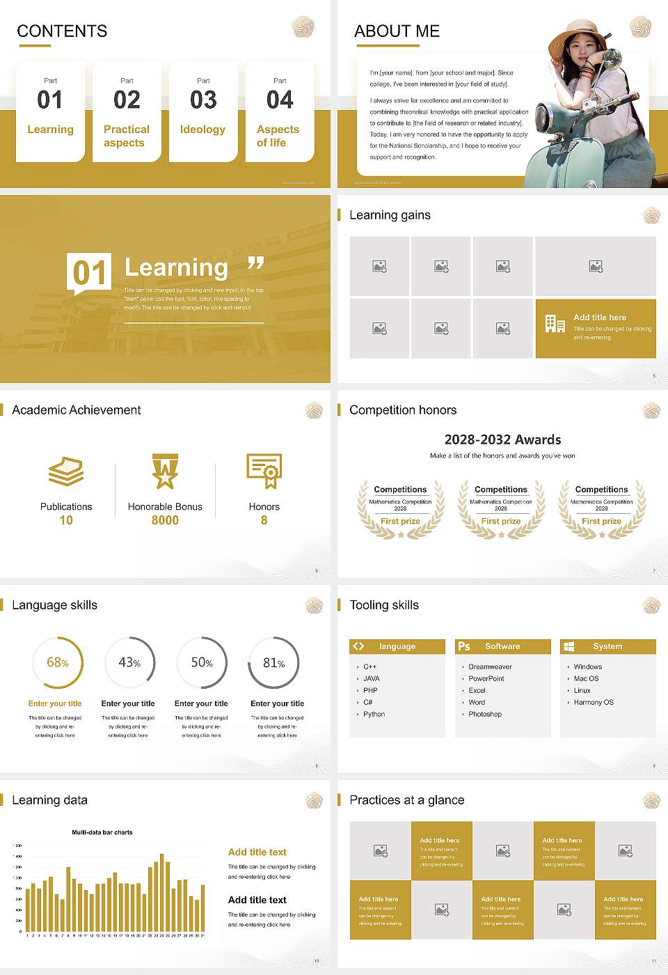 Japan University of Economics National Scholarship Defense PPT Template16:9 ratio PPT effect preview image2