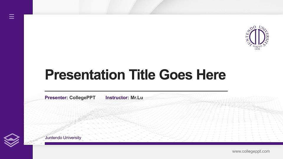 Juntendo University Thesis Proposal/Graduation Defense PPT Template16:9 ratio PPT effect preview image