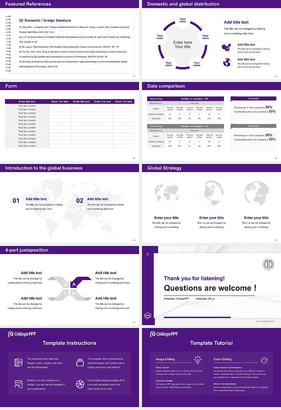 Juntendo University Thesis Proposal/Graduation Defense PPT Template16:9 ratio PPT effect preview image4