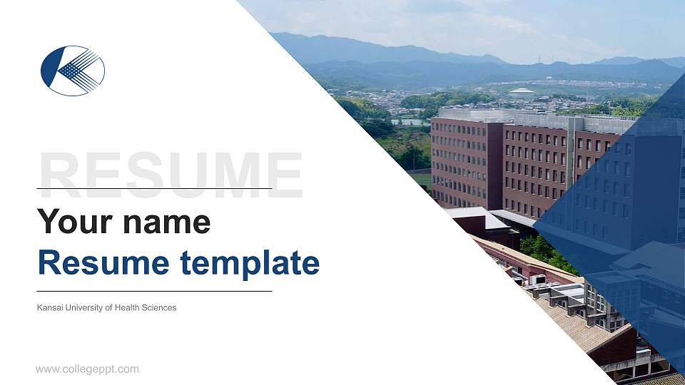 Kansai University of Health Sciences Resume PPT Template16:9 ratio PPT effect preview image