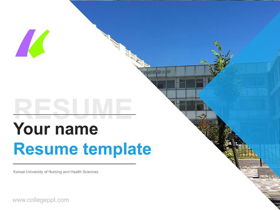 Kansai University of Nursing and Health Sciences Resume PPT Template4:3 ratio PPT effect preview image5