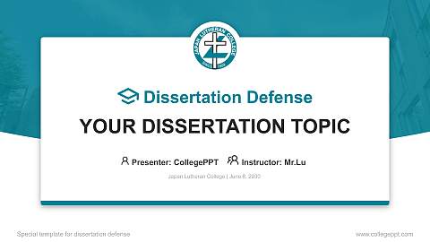 Japan Lutheran College Graduation Thesis Defense PPT Template