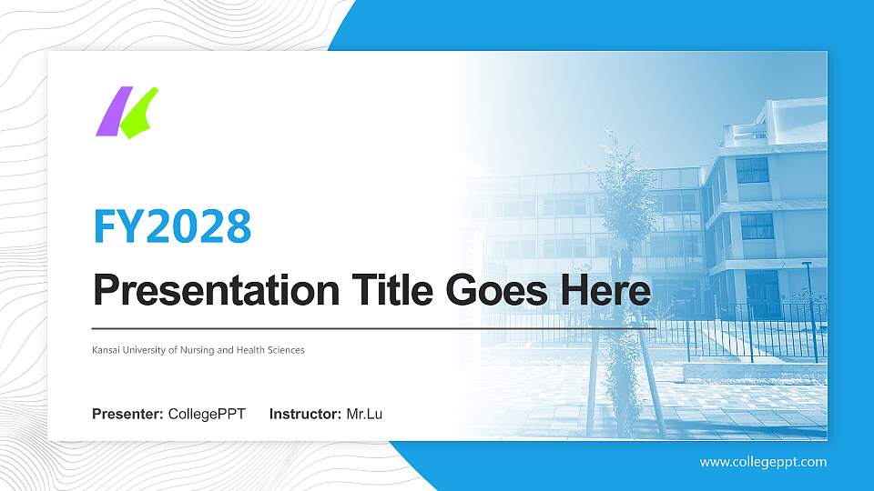 Kansai University of Nursing and Health Sciences Academic Presentation/Research Findings Report PPT Template16:9 ratio PPT effect preview image