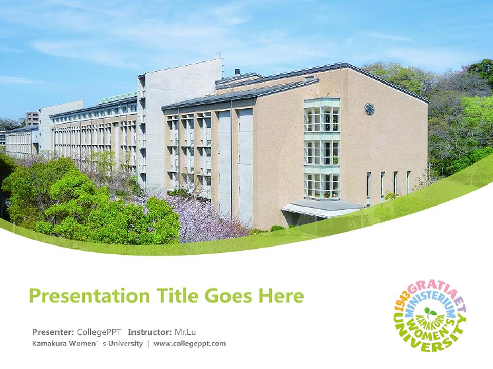 Kamakura Women’s University Course/Courseware Creation PPT Template4:3 ratio PPT effect preview image5