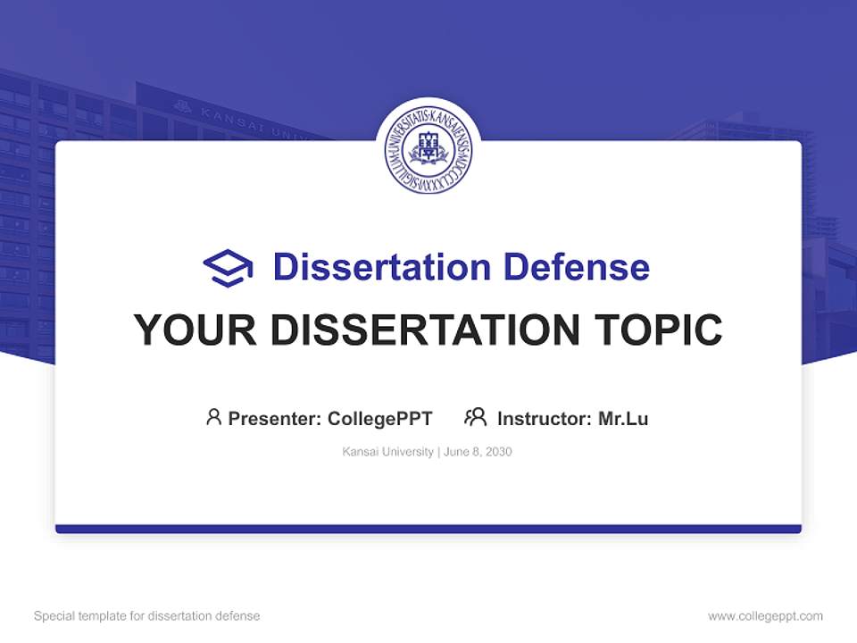 Kansai University Graduation Thesis Defense PPT Template4:3 ratio PPT effect preview image7