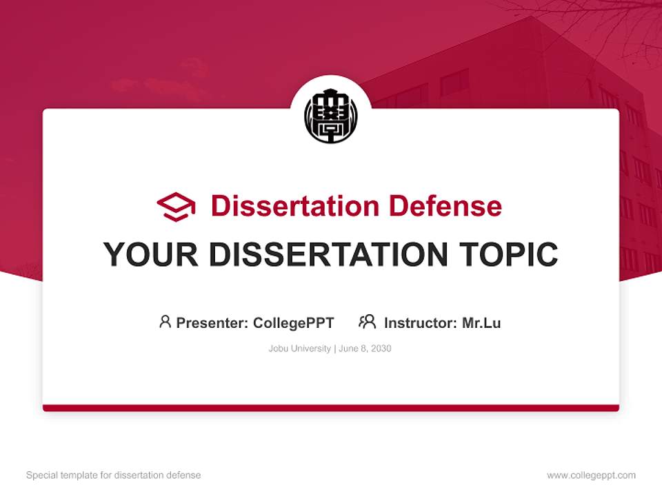 Jobu University Graduation Thesis Defense PPT Template4:3 ratio PPT effect preview image7