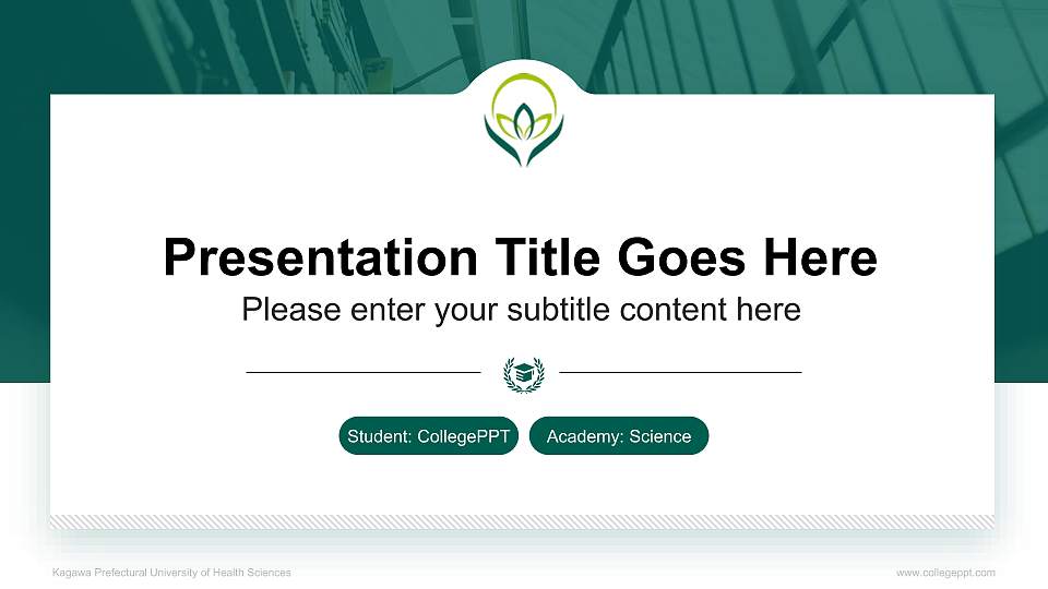 Kagawa Prefectural University of Health Sciences National Scholarship Defense PPT Template16:9 ratio PPT effect preview image1