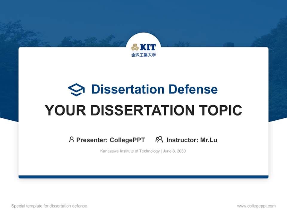 Kanazawa Institute of Technology Graduation Thesis Defense PPT Template4:3 ratio PPT effect preview image7