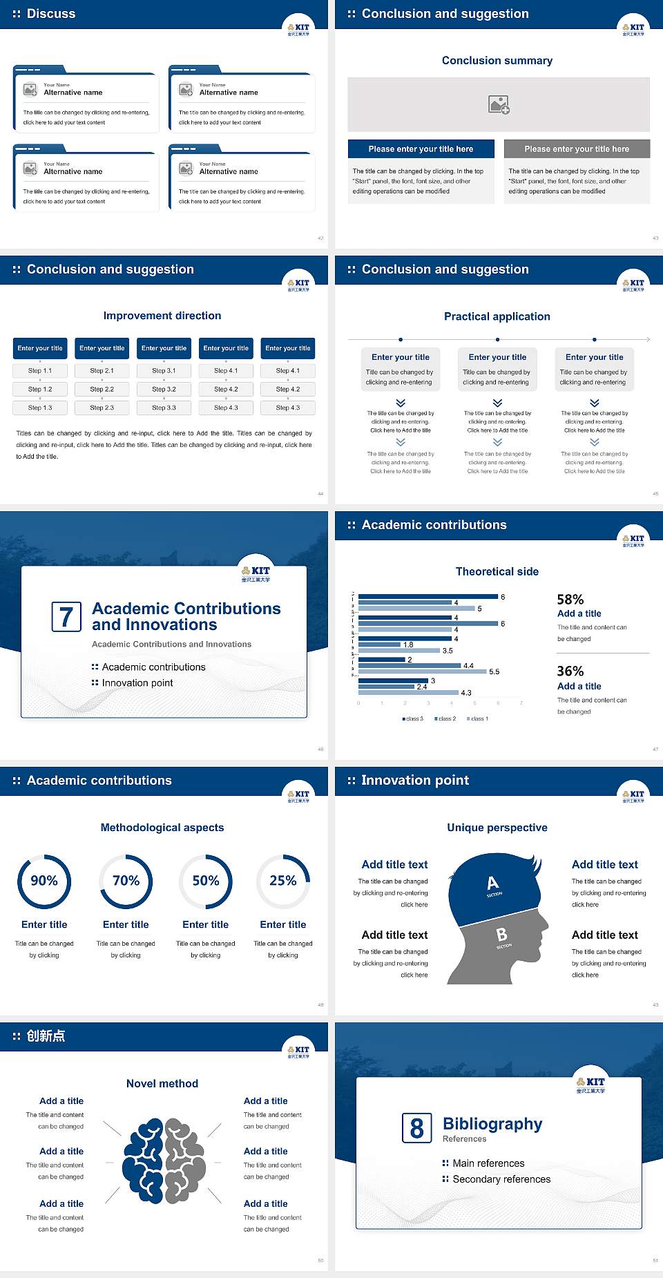 Kanazawa Institute of Technology Graduation Thesis Defense PPT Template4:3 ratio PPT effect preview image6