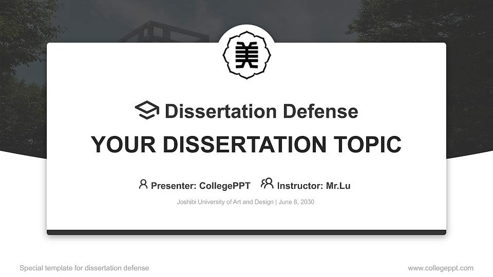 Joshibi University of Art and Design Graduation Thesis Defense PPT Template16:9 ratio PPT effect preview image