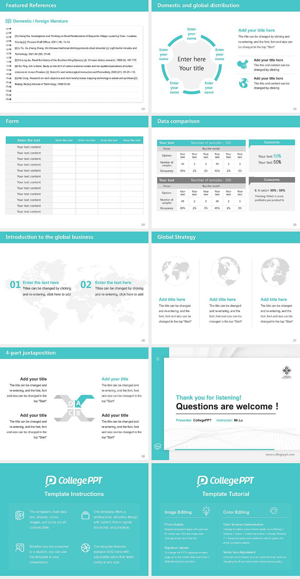 Jumonji University Thesis Proposal/Graduation Defense PPT Template4:3 ratio PPT effect preview image4