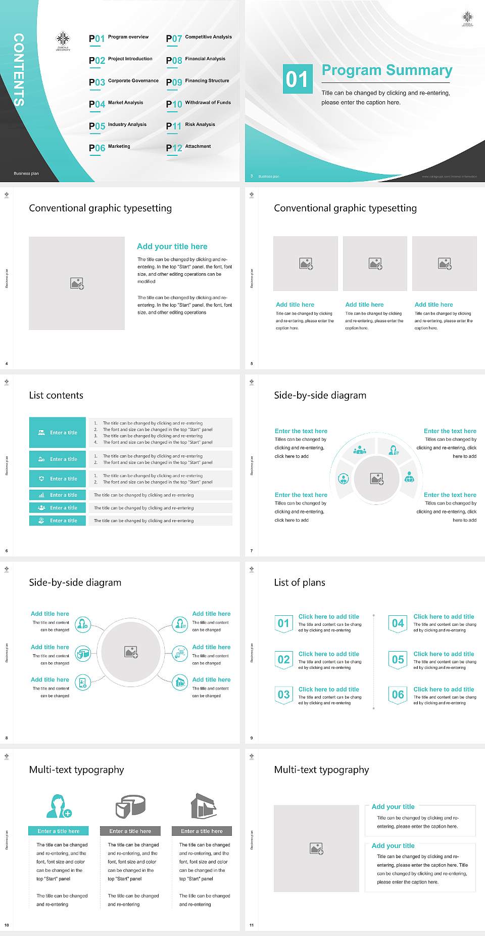 Jumonji University Competition/Entrepreneurship Contest PPT Template4:3 ratio PPT effect preview image2