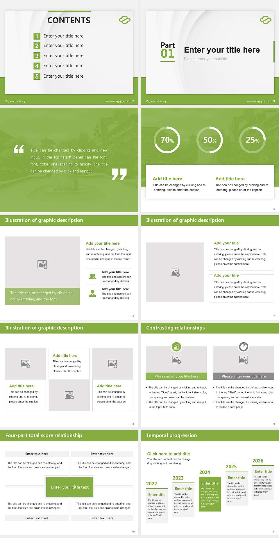 Kagawa University Thesis Proposal/Graduation Defense PPT Template4:3 ratio PPT effect preview image2