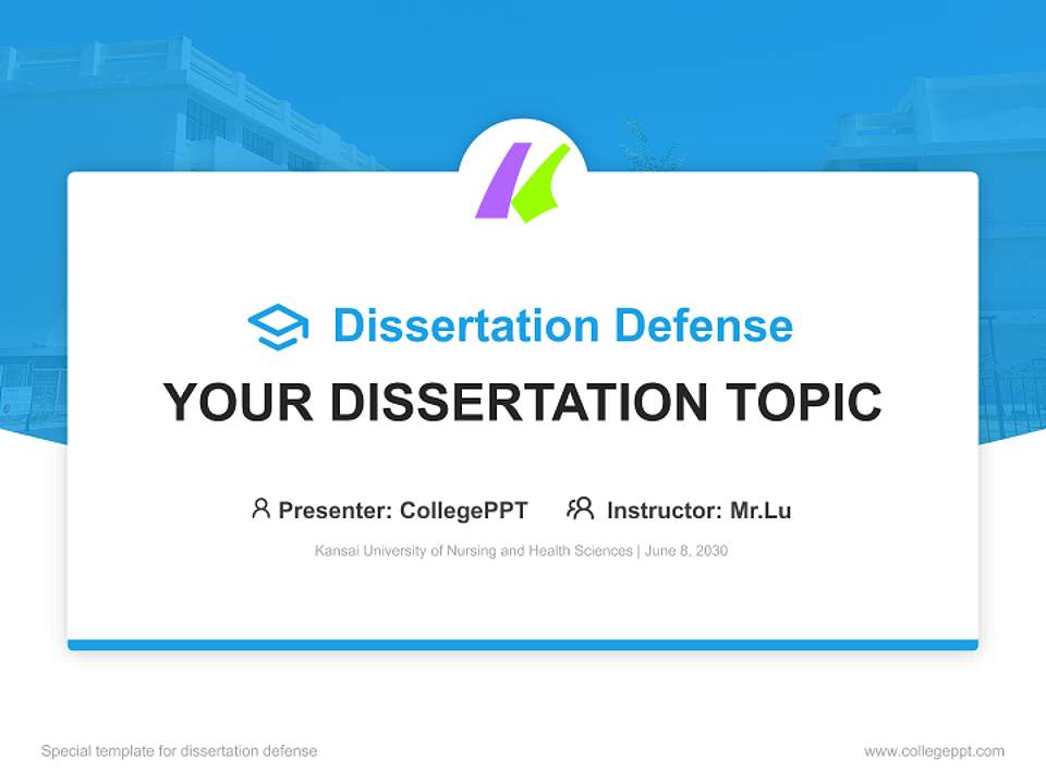 Kansai University of Nursing and Health Sciences Graduation Thesis Defense PPT Template4:3 ratio PPT effect preview image7