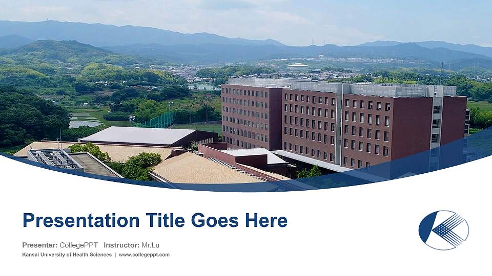 Kansai University of Health Sciences Course/Courseware Creation PPT Template16:9 ratio PPT effect preview image