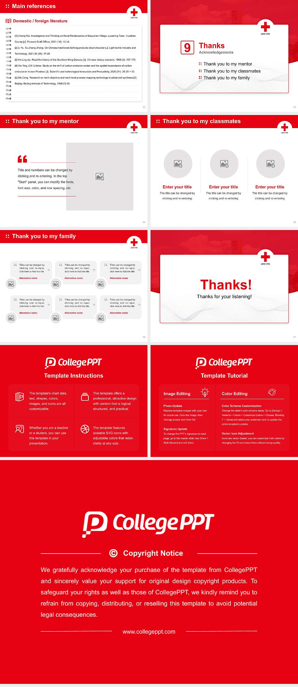 Japanese Red Cross Toyota College of Nursing Graduation Thesis Defense PPT Template4:3 ratio PPT effect preview image7