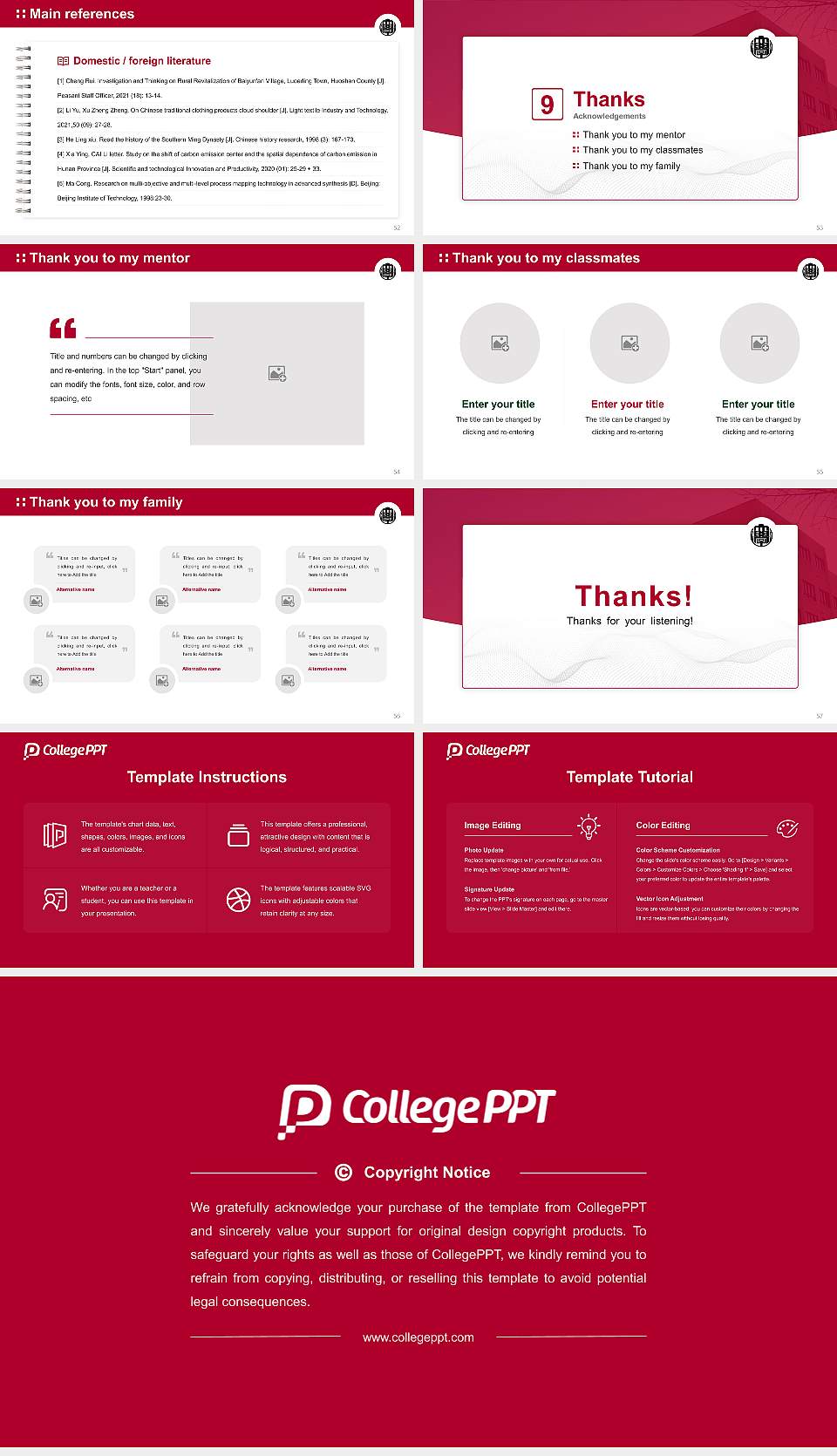 Jobu University Graduation Thesis Defense PPT Template16:9 ratio PPT effect preview image7