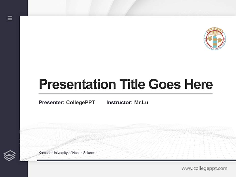 Kameda University of Health Sciences Thesis Proposal/Graduation Defense PPT Template4:3 ratio PPT effect preview image5