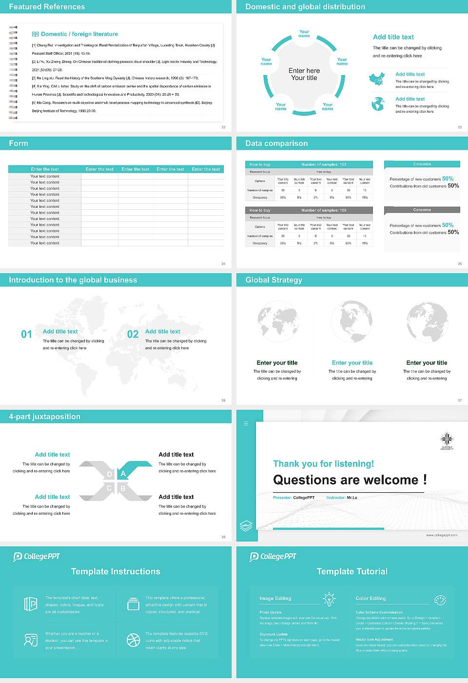 Jumonji University Thesis Proposal/Graduation Defense PPT Template16:9 ratio PPT effect preview image4