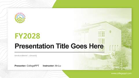 Kamakura Women’s University Academic Presentation/Research Findings Report PPT Template