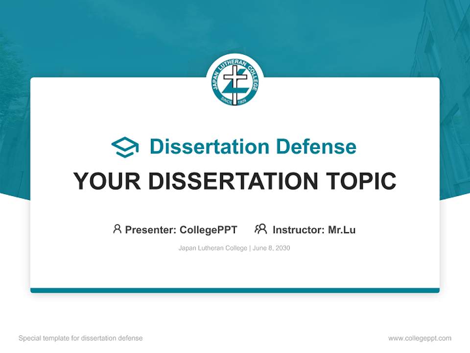Japan Lutheran College Graduation Thesis Defense PPT Template4:3 ratio PPT effect preview image7