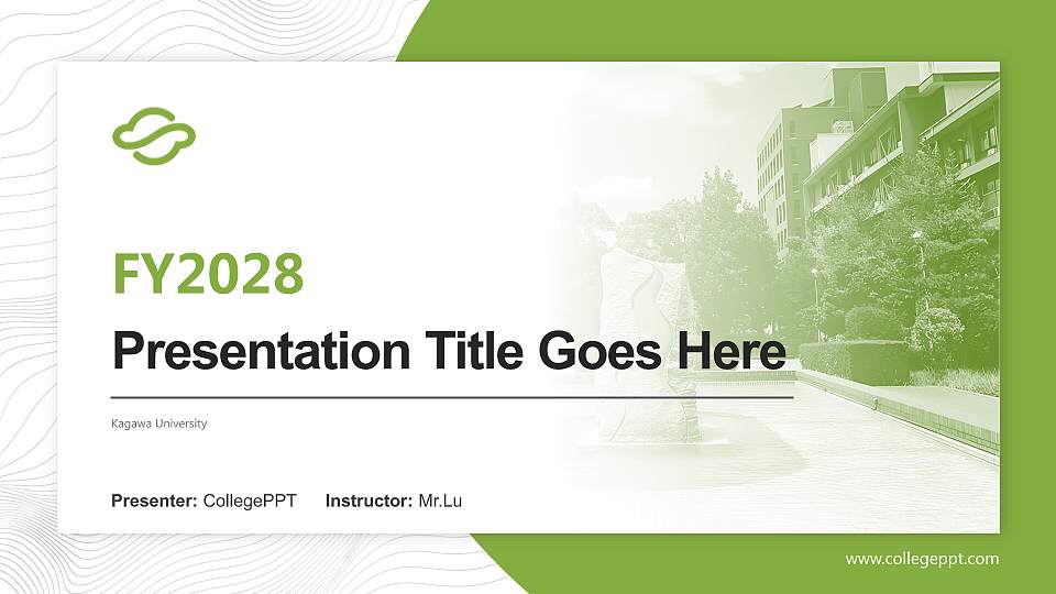 Kagawa University Academic Presentation/Research Findings Report PPT Template16:9 ratio PPT effect preview image