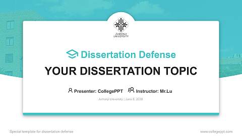 Jumonji University Graduation Thesis Defense PPT Template