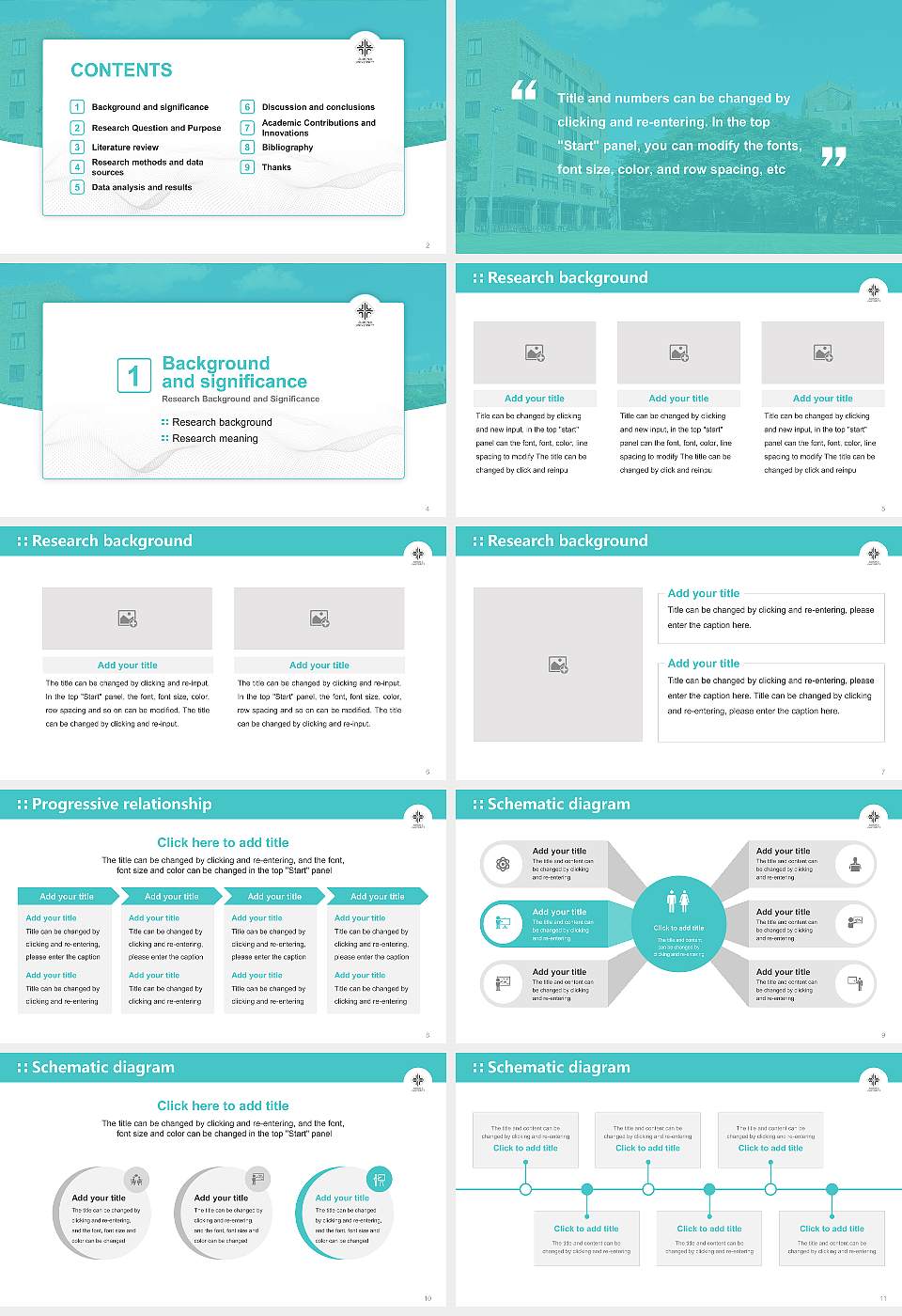 Jumonji University Graduation Thesis Defense PPT Template16:9 ratio PPT effect preview image2
