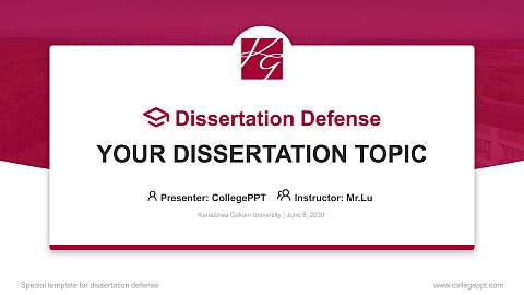 Kanazawa Gakuin University Graduation Thesis Defense PPT Template