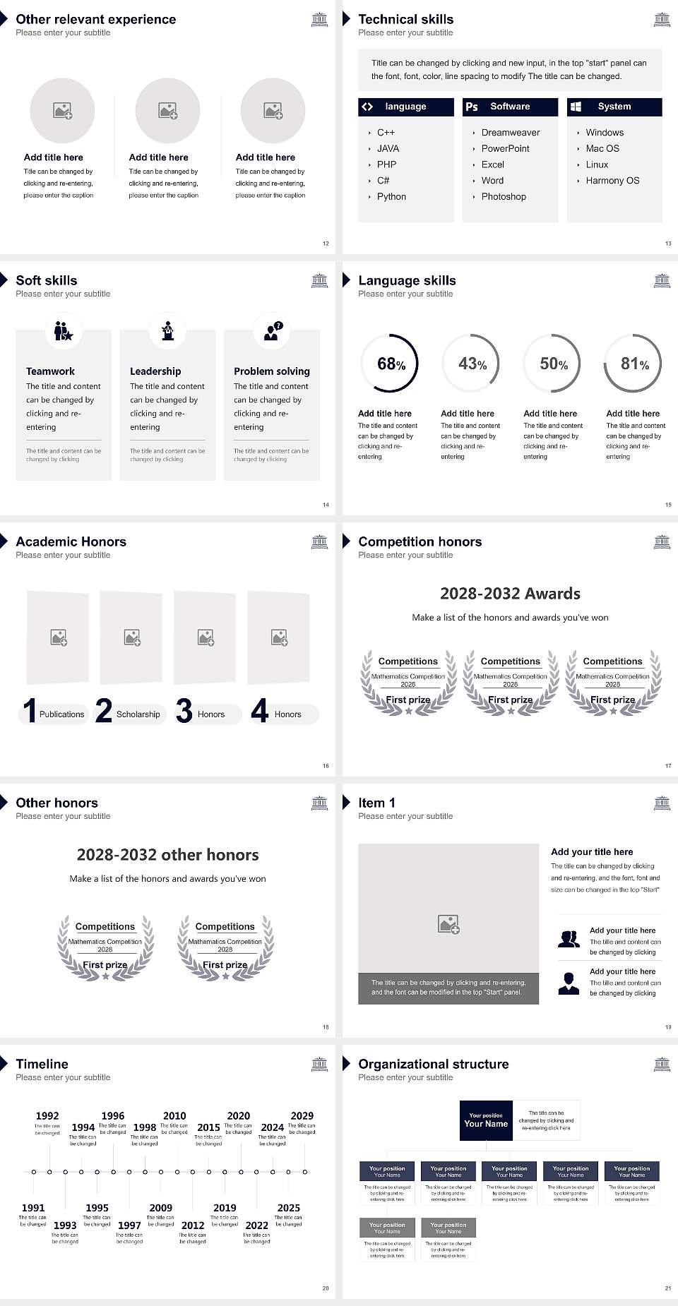 Kaichi International University Resume PPT Template4:3 ratio PPT effect preview image3