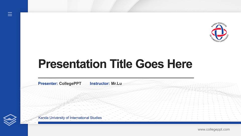 Kanda University of International Studies Thesis Proposal/Graduation Defense PPT Template16:9 ratio PPT effect preview image