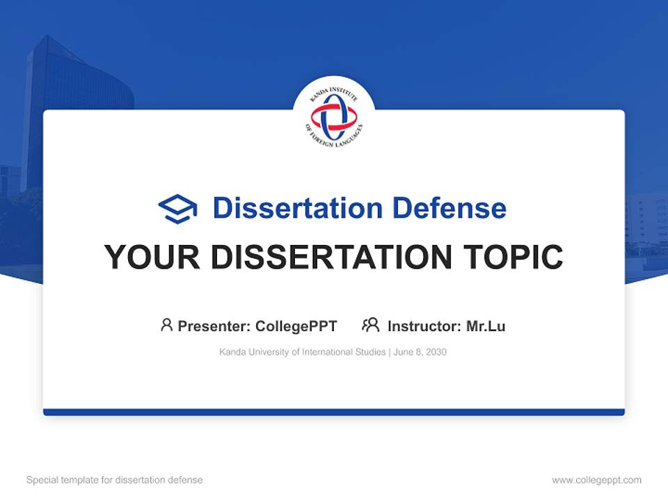 Kanda University of International Studies Graduation Thesis Defense PPT Template4:3 ratio PPT effect preview image7