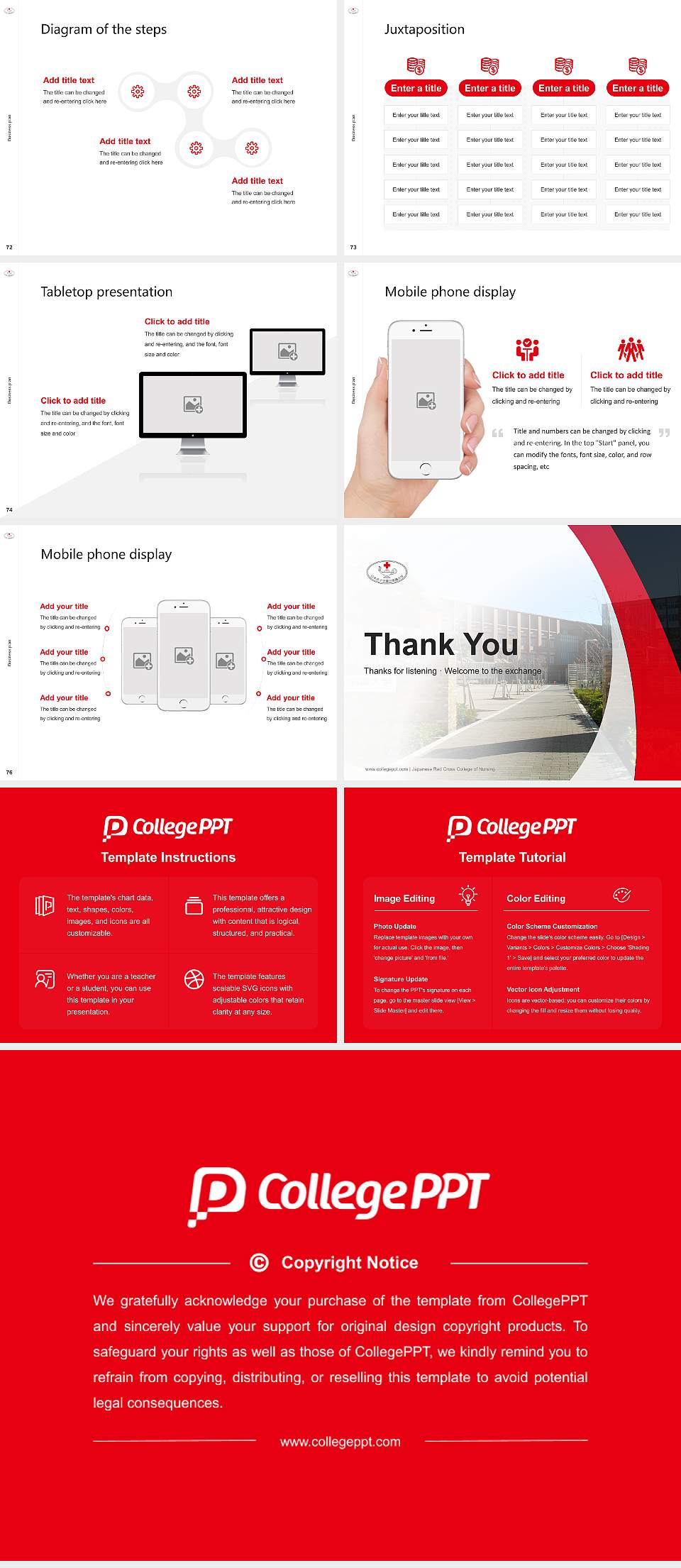 Japanese Red Cross College of Nursing Competition/Entrepreneurship Contest PPT Template4:3 ratio PPT effect preview image9