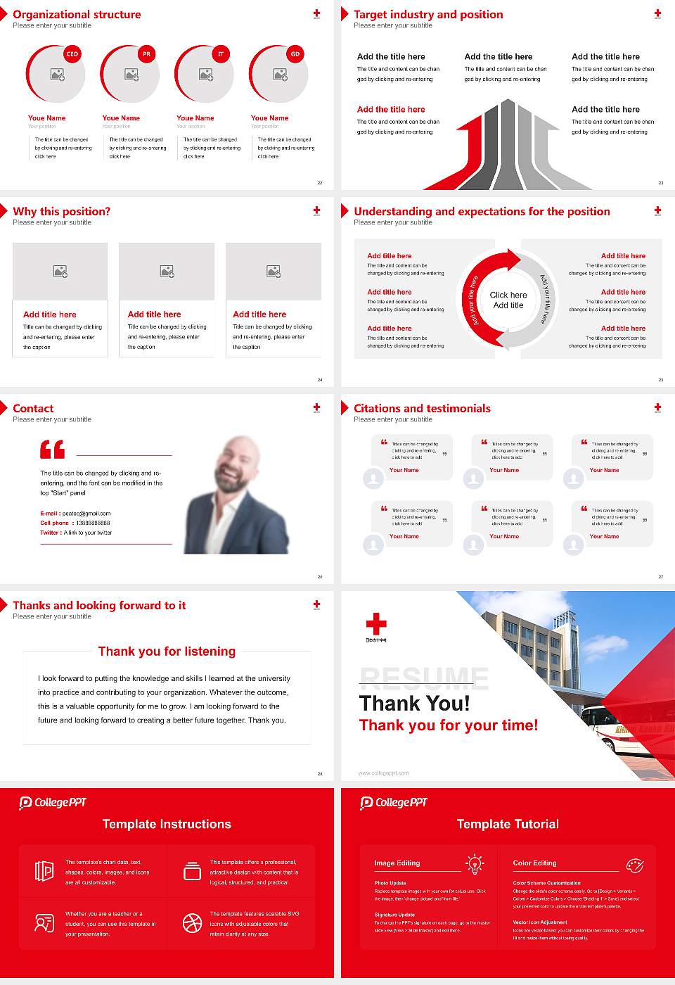 Japanese Red Cross Hokkaido College of Nursing Resume PPT Template16:9 ratio PPT effect preview image4