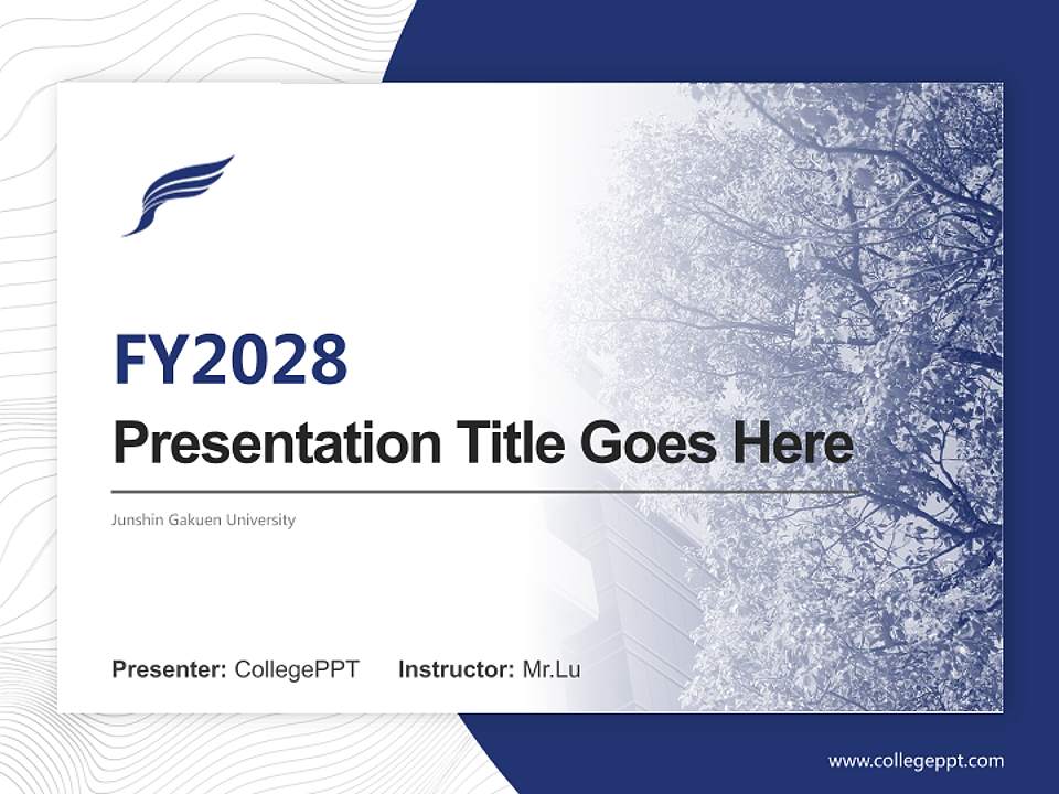 Junshin Gakuen University Academic Presentation/Research Findings Report PPT Template4:3 ratio PPT effect preview image5