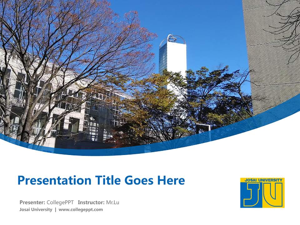 Josai University Course/Courseware Creation PPT Template4:3 ratio PPT effect preview image5