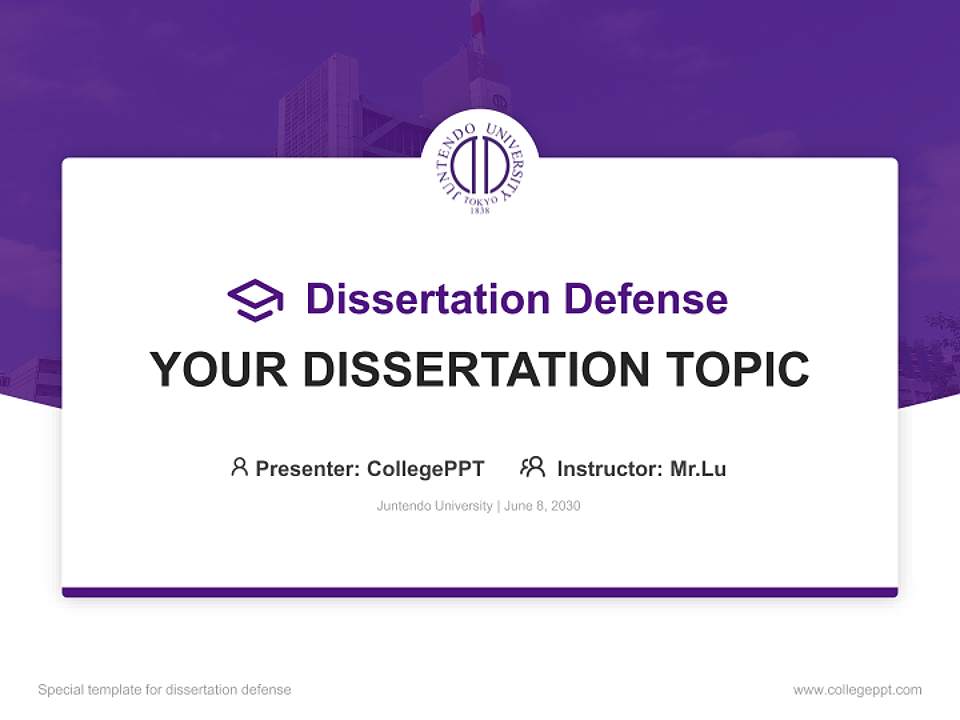 Juntendo University Graduation Thesis Defense PPT Template4:3 ratio PPT effect preview image7