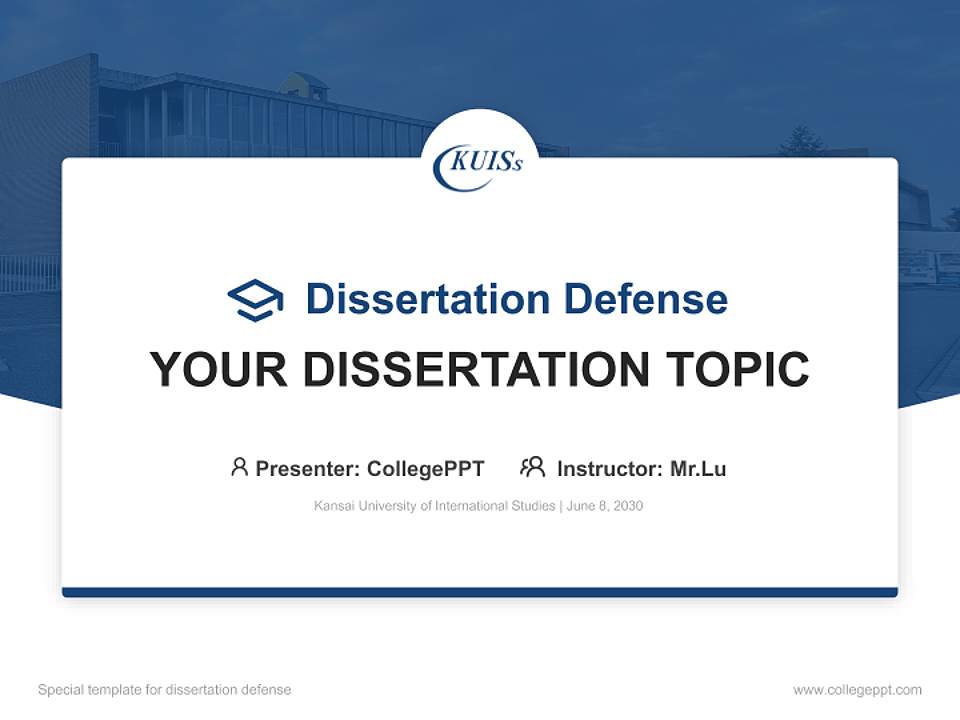 Kansai University of International Studies Graduation Thesis Defense PPT Template4:3 ratio PPT effect preview image7