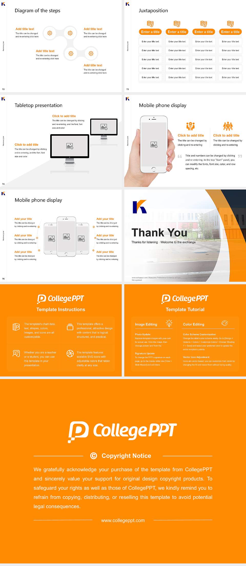 Kanazawa Professional University of Food Management Competition/Entrepreneurship Contest PPT Template4:3 ratio PPT effect preview image9