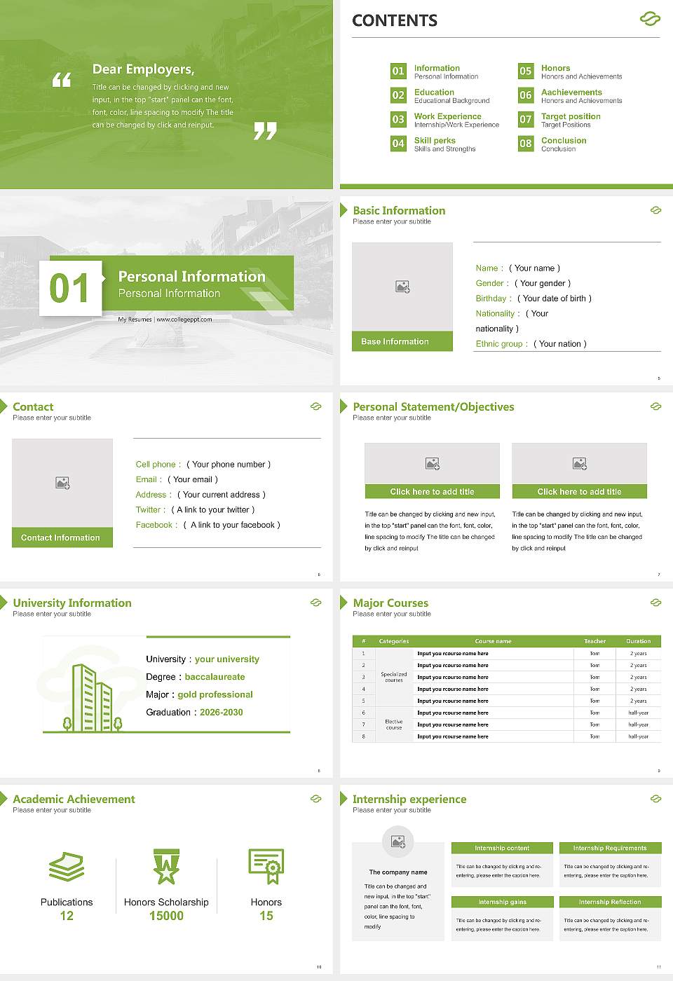 Kagawa University Resume PPT Template16:9 ratio PPT effect preview image2