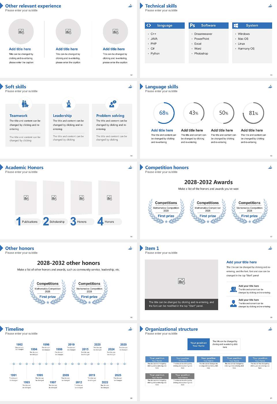 Jin-ai University Resume PPT Template16:9 ratio PPT effect preview image3