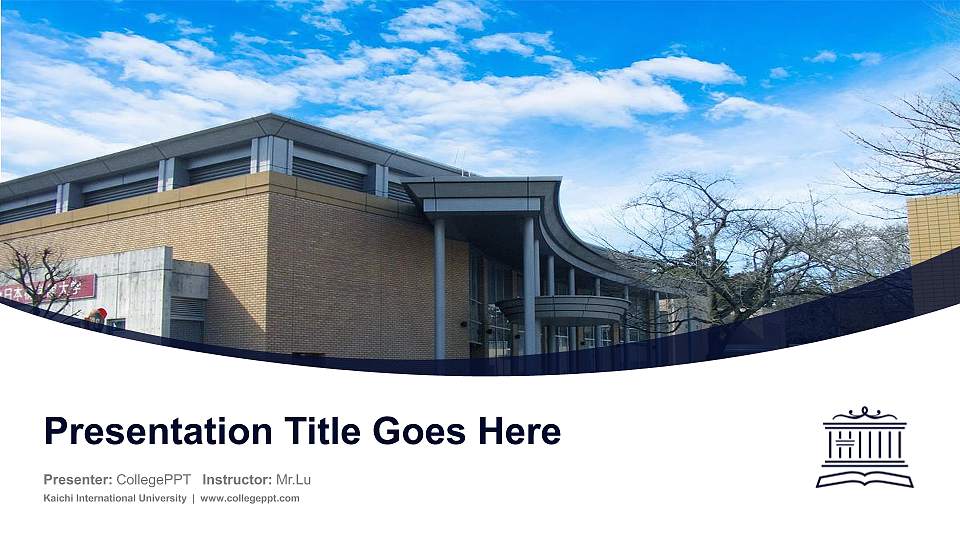 Kaichi International University Course/Courseware Creation PPT Template16:9 ratio PPT effect preview image