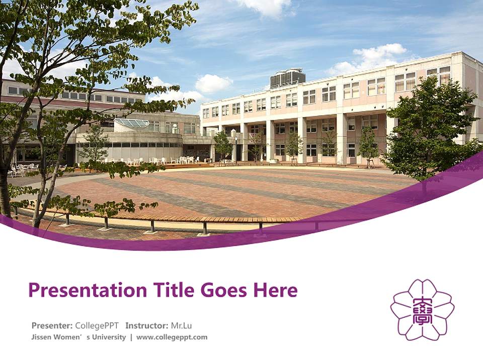 Jissen Women’s University Course/Courseware Creation PPT Template4:3 ratio PPT effect preview image5
