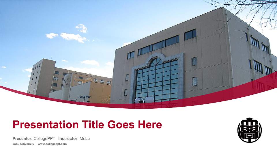 Jobu University Course/Courseware Creation PPT Template16:9 ratio PPT effect preview image