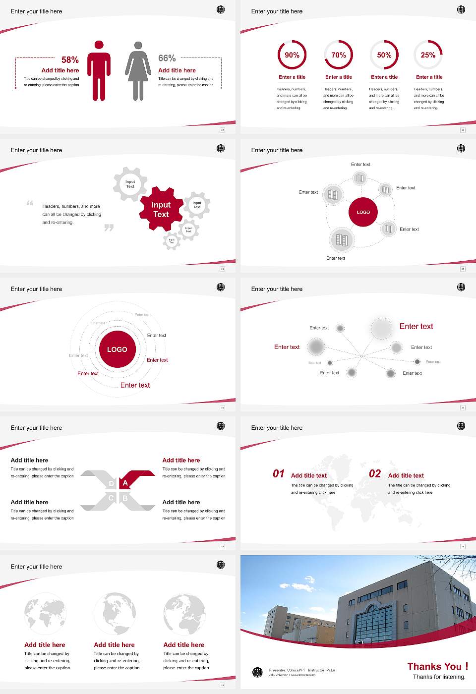 Jobu University Course/Courseware Creation PPT Template16:9 ratio PPT effect preview image4