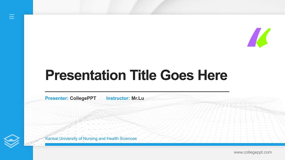 Kansai University of Nursing and Health Sciences Thesis Proposal/Graduation Defense PPT Template16:9 ratio PPT effect preview image