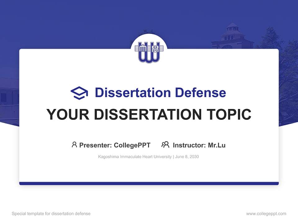 Kagoshima Immaculate Heart University Graduation Thesis Defense PPT Template4:3 ratio PPT effect preview image7